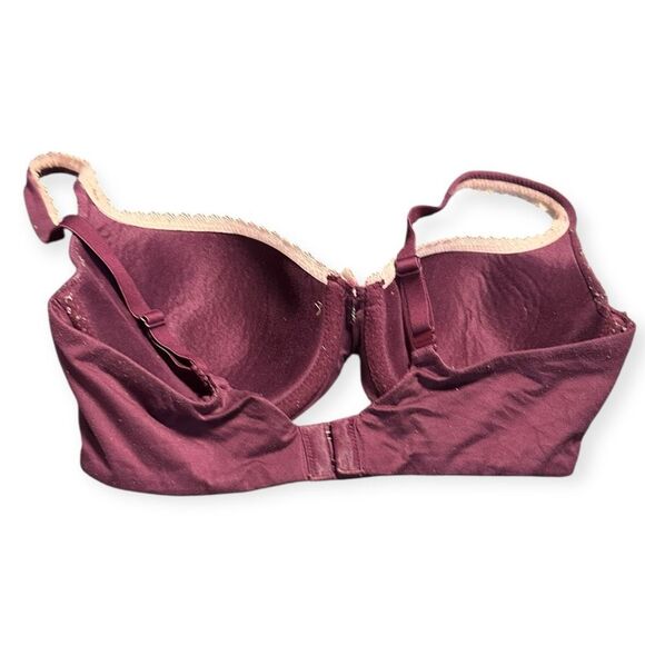 VICTORIA’S SECRET Women’s Burgundy Body by Victoria Lace Lined Demi Bra Size 34D - Picture 2 of 3